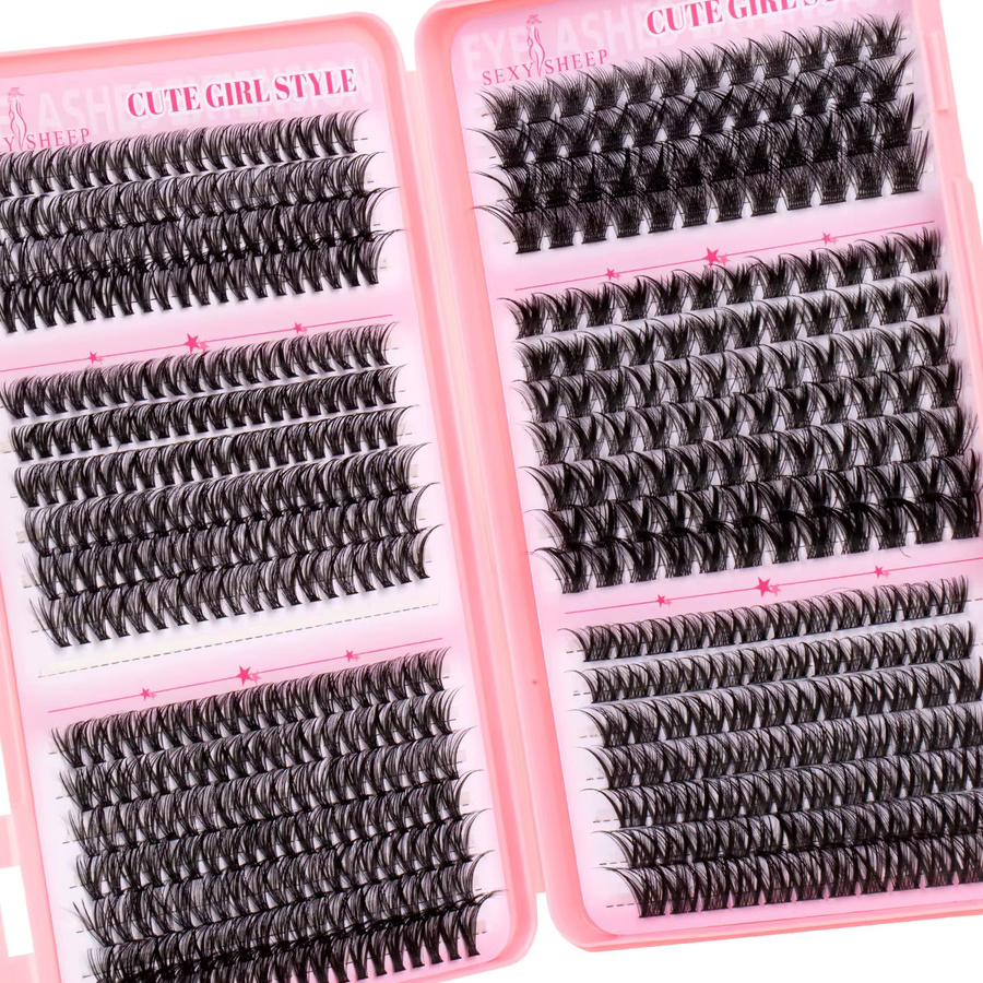 SEXYSHEEP Wimpernverlängerungs-Set mit Wimpernbüscheln, Wimpernkleber und Versiegelung, Unisex - Bild 3