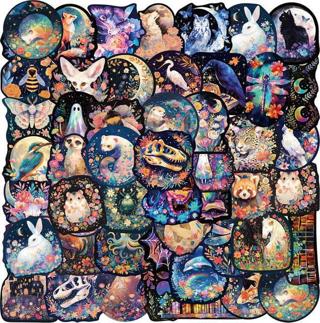 Disney Laser-Aufkleber mit Tier- und Blumenmotiven in Multicolour für DIY-Projekte an Wasserflaschen, Koffern und Telefonen - Bild 1