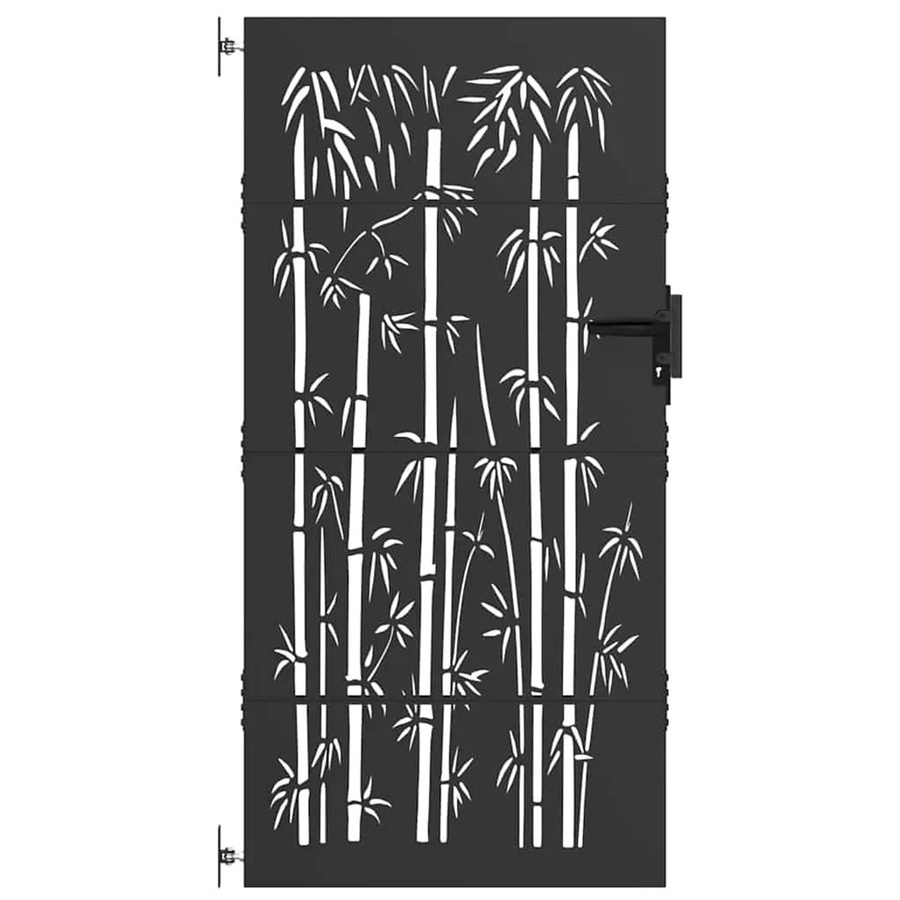 vidaXL Gartentor aus pulverbeschichtetem Stahl in Schwarz, B: 105 cm, H: 200 cm - Bild 2