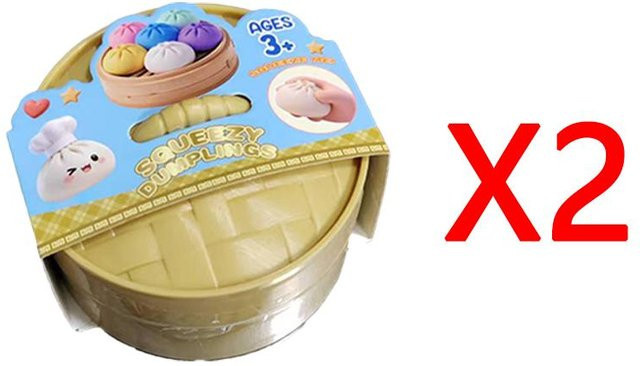Glitzer Brötchen Squishy, Knetball, mit Perle & Dampfer, Fidget Spielzeug - Bild 1
