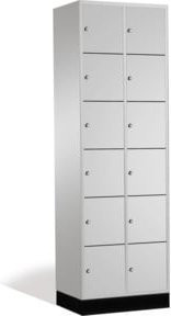C+P Schließfachschrank Intro mit 12 Fächern, Farbe Lichtgrau, H x B x T: 195 x 62 x 50 cm - Bild 1