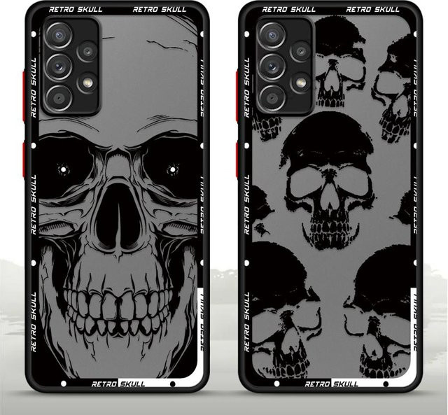 Handyhülle mit Skelettschädel Design für Samsung Galaxy A-Serie in Schwarz - Bild 1