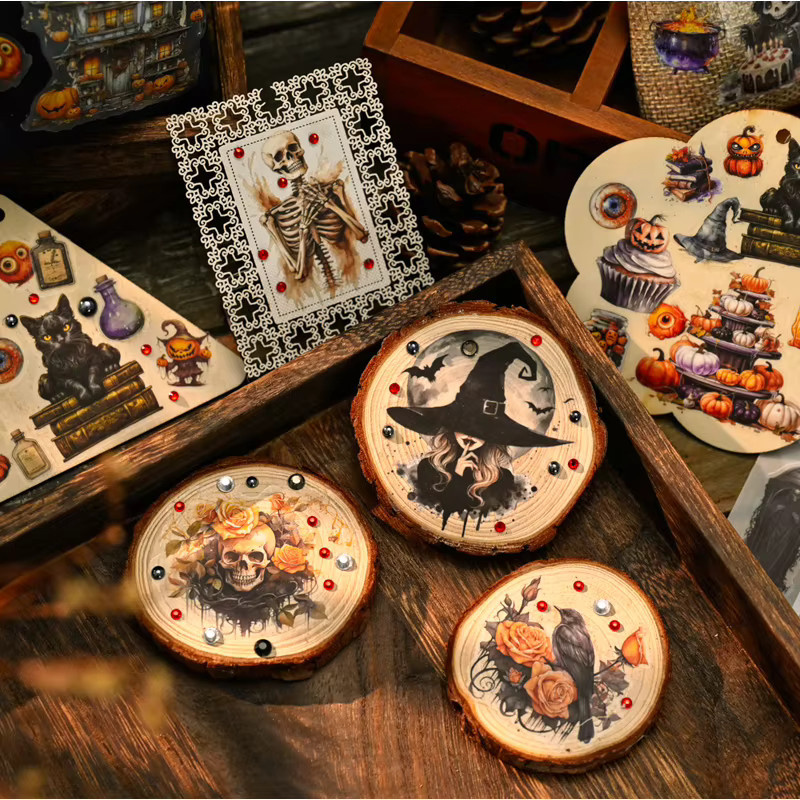 Hobbisland Halloween Rub-On Aufkleber für Scrapbooking und Junk Journal in Multicolour - Bild 5
