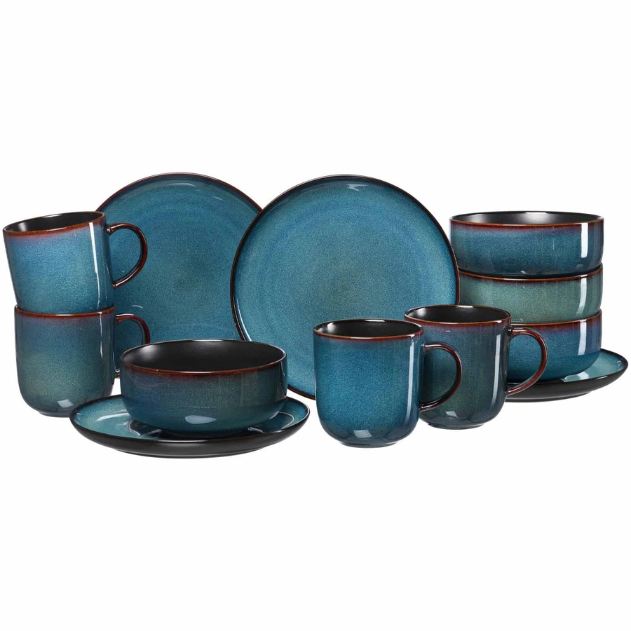 Ritzenhoff & Breker Frühstücks-Set Bali 12-teilig in Blue und Black aus Keramik, Glas und Steinzeug - Bild 2
