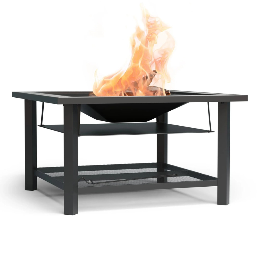 Blumfeldt Merano Avanzato 3-in-1 Feuerschale mit Grillfunktion und Tischnutzung, Farbe: Steingrau, B/T/H: 87 x 87 x 40 cm - Bild 2