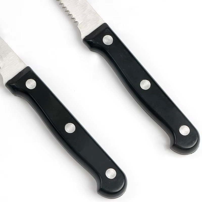 6-teiliges SHENJIU Steakmesser Set aus Edelstahl in Schwarz, scharfe gezahnte Küchenmesser, spülmaschinenfest - Bild 3
