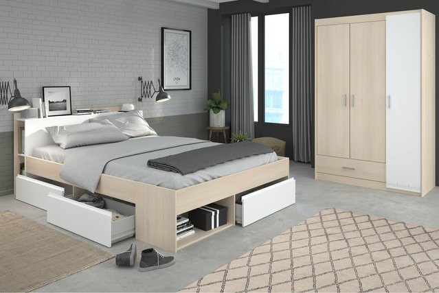 Parisot Schlafzimmer-Set Most 71 in Akazie und Weiß für dein Schlafzimmer oder Kinderzimmer - Bild 1