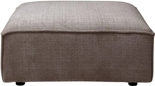 Vente-unique Sitzhocker Ruzolo in Taupe und Beige aus Chenille-Stoff, B/T/H: 90 x 43 x 43 cm - Bild 1