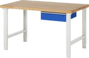 Rau Werkbank 7001A1 höhenverstellbar mit 1 Schublade, B: 150 cm, T: 90 cm, H: 79-114 cm - Bild 1