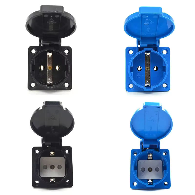 USBO Industrie-Stecker und Buchse IEC320-C13/C14 aus Kupfer in Schwarz mit gerader oder Ellbogenform, 10A 250V - Bild 5