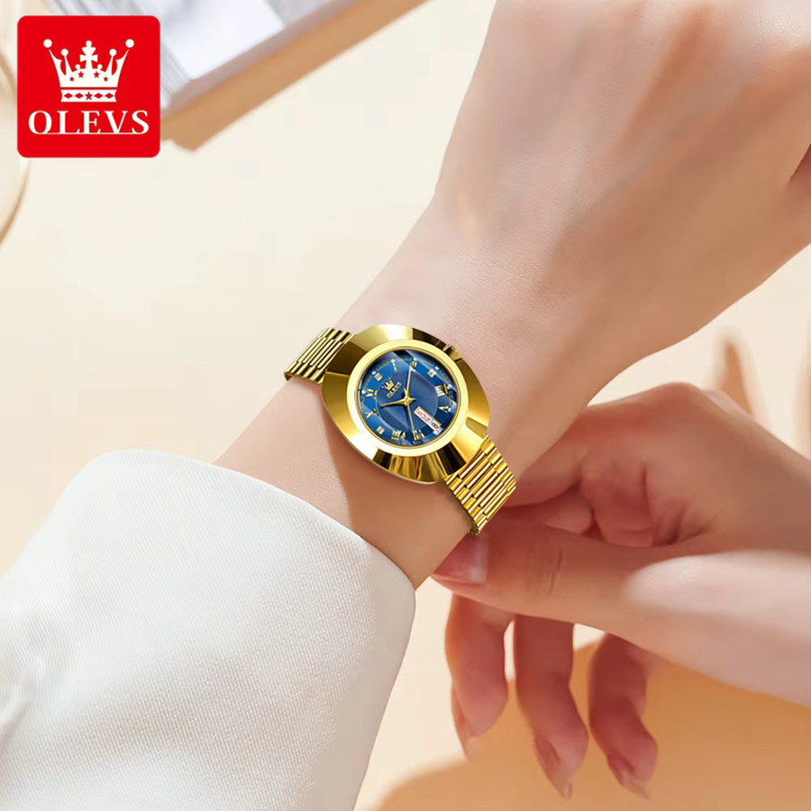 OLEVS Armbanduhr Quarz, Edelstahl, Gold, Damen - Bild 4