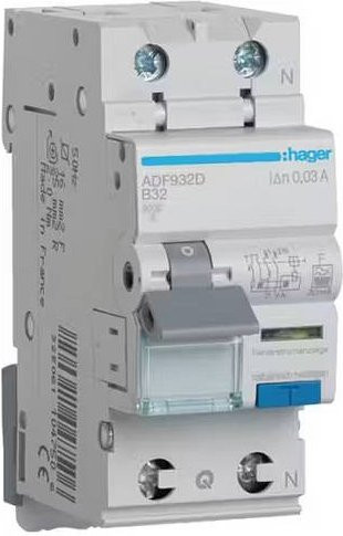 Hager ADF932D FI-Schutzschalter und Leitungsschutzschalter 2polig 32A 0,03A 230V - Bild 1