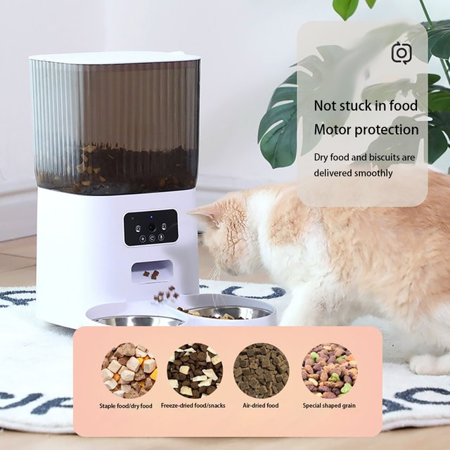ZYfeeder Smart WiFi APP Kamera Automatischer Pet Feeder in Weiß mit Video Funktion für Katzen und Hunde, 5 l Füllmenge - Bild 1