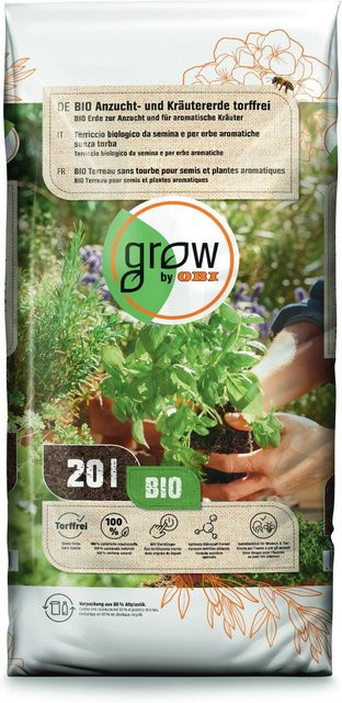 GROW by OBI Anzucht- und Kräutererde torffrei für Jungpflanzen, Kräuter, Aussaat und Stecklinge, 20 l - Bild 1