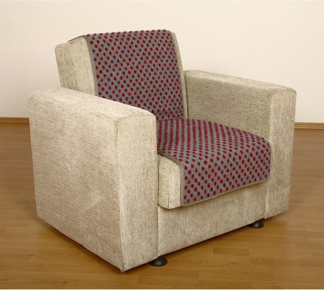 Licardo Sitzflächenschoner für Sessel aus Wolle mit Noppen in Silber, Breite: 47 cm, Tiefe: 175 cm - Bild 1