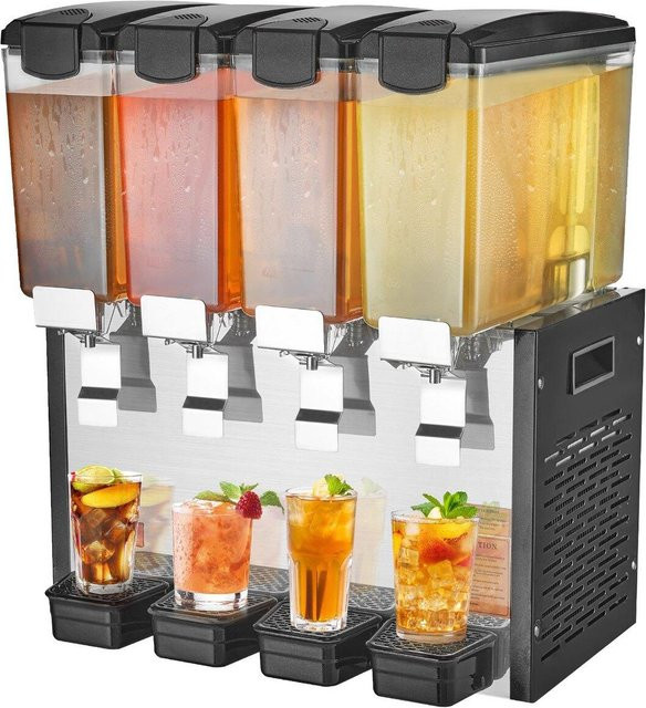 Buying Solutions MB Kommerzieller Getränkeautomat mit 4 Behältern à 10 l in Schwarz aus Edelstahl und Kunststoff - Bild 1