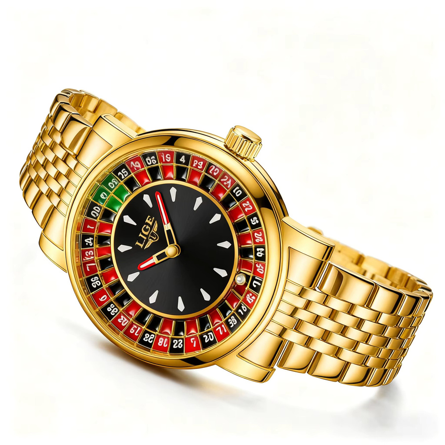 LIGE Armbanduhr, Gold, Quarz, Edelstahl, Herren - Bild 2