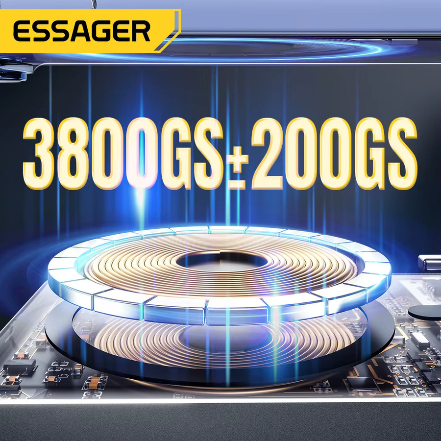Essager Magnetische Powerbank mit 5000 mAh und 20 W Schnellladung für MagSafe, kabellose externe Akku für iPhone 17 16 15 14 in Schwarz oder Grau - Bild 4