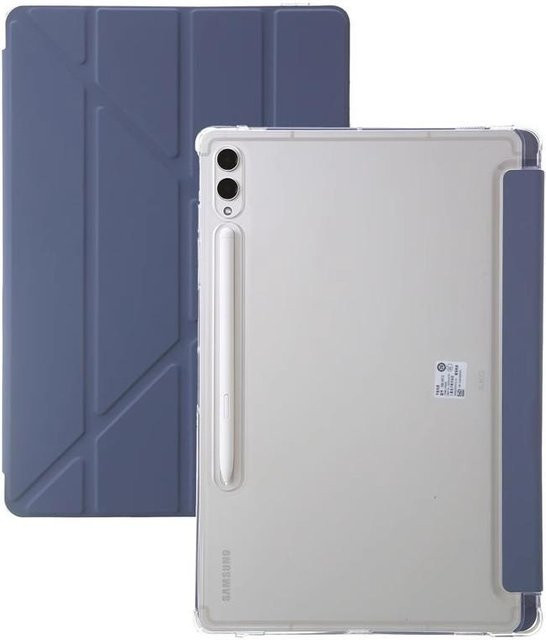 Samsung Galaxy Tab Hülle mit Acryl Rückseite und Stifthalter in Blau für Tab S10, S9 FE, S9 Plus, A9 Plus und A9 8.7 Zoll - Bild 1