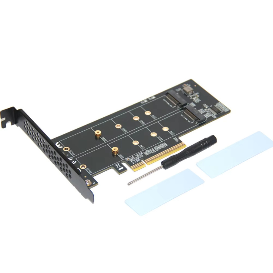 Kebidumei PCIe 4.0 x8 NVMe Erweiterungskarte für M.2 SSD in Schwarz - Bild 2