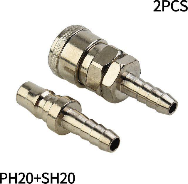 2er-Set Quick Release Luftschlauch-Kupplungen SH20 PH20 mit 8mm Anschluss für Kompressoren in Silber - Bild 1