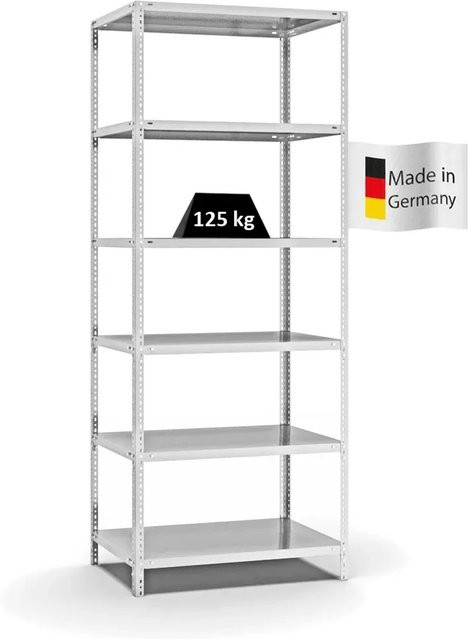 PROREGAL Fachbodenregal Light-Duty mit 6 Ebenen, Lichtgrau, H x B x T: 250 x 100 x 60 cm - Bild 1