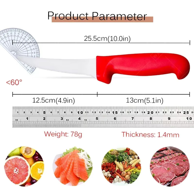 WXCOO Edelstahl-Hautmesser in Silber als vielseitiges Fleisch- und Ausbeinmesser für die Küche - Bild 2
