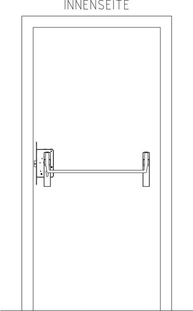 BKS Fluchttürschloss-Set Funktion E nach EN-1125 für 1-flügelige Türen in Silber, Dornmaß 65 mm, Ausführung Links, Aluminium - Bild 1