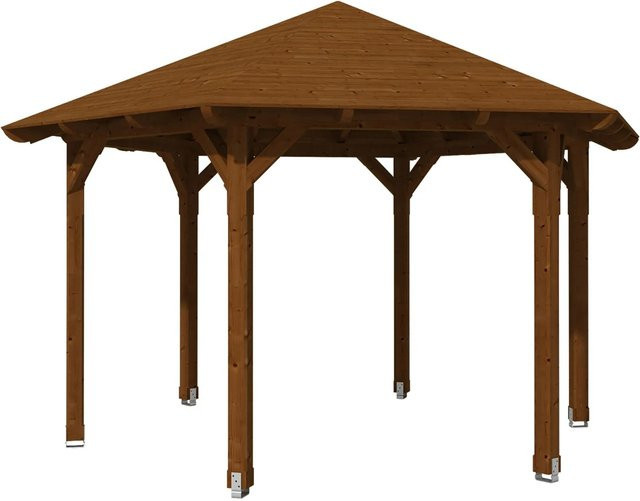 Skanholz Pavillon Colmar 3 aus Douglasie mit Zeltdach in Braun, B/H/T: 480 x 316 x 416 cm - Bild 1