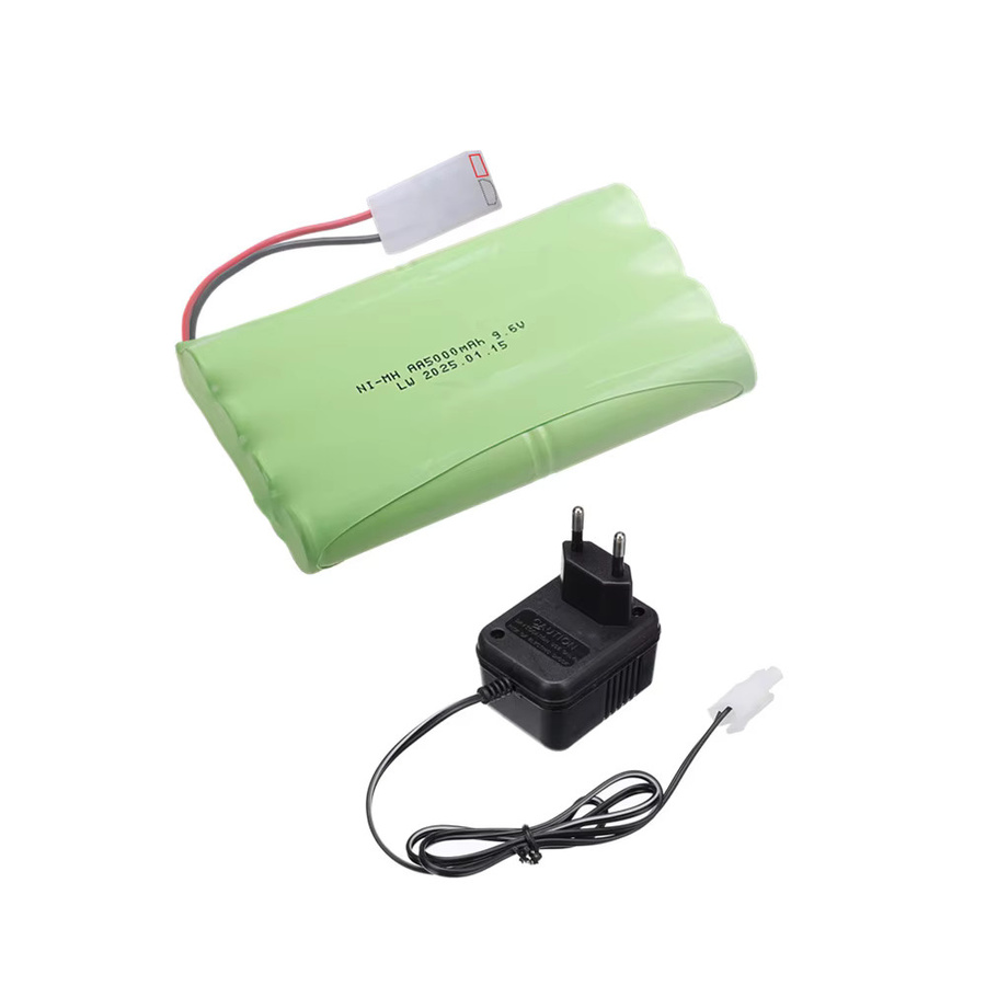 GAOLAG NiMH Akku 9,6 V 5000 mAh mit Tamiya-2P-Stecker in Lila und Grün für ferngesteuerte Autos, Panzer, Züge, Roboter und Boote - Bild 3