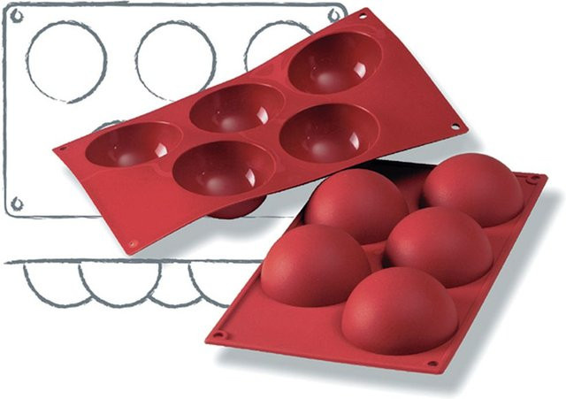 Schneider Silikonbackform Halbkugeln für Cake Pops, rot, rechteckig, 120 ml, B/T/H: 17,5 x 30 x 4 cm - Bild 1