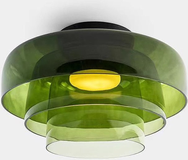 HomeLover LEVELS LED Glas-Deckenleuchte im Mid-Century Design, mehrfarbig grün und schwarz - Bild 1