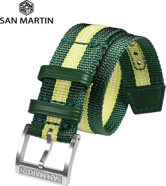 San Martin Uhrenarmband Nylon, Bunt, Edelstahl, Unisex, 20 mm - Bild 1