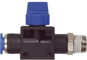 Riegler 3/2-Wegeventil Blaue Serie mit Steckanschluss R 1/4 außen Ø 8mm in Blau - Bild 1