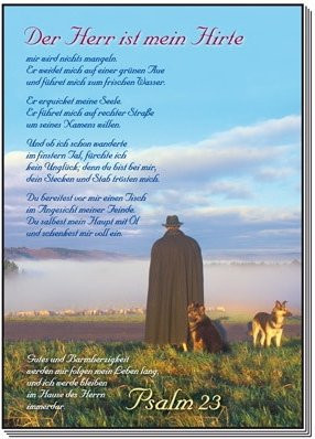 Der Herr ist mein Hirte Paper Poster mit Typografie von Kawohl-Verlag in Multicolor, Breite: 65,0 cm, Höhe: 10,0 cm - Bild 1