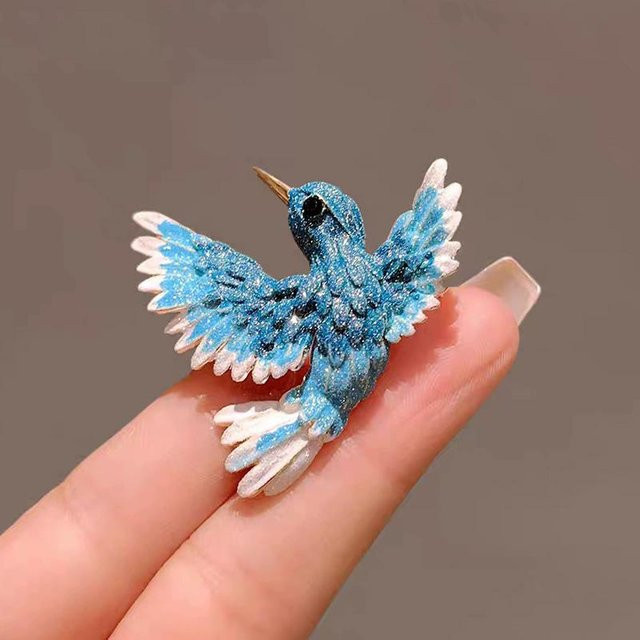 Vogel's Brosche, Blaue Vogel, Bunt, Damen - Bild 1