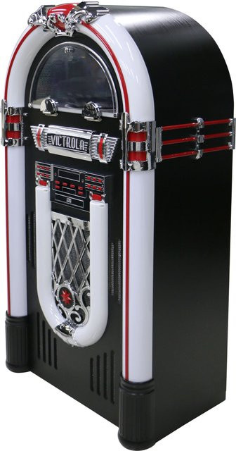 Retro Jukebox Musik-Kombination mit LED-Buntlicht, CD-Player und Bluetooth in Schwarz - Bild 1