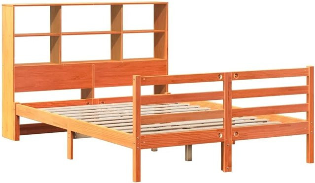 vidaXL Massivholzbett aus Kiefernholz in Braun, Rustikaler Stil, ohne Matratze, B/T: 160 x 200 cm - Bild 1