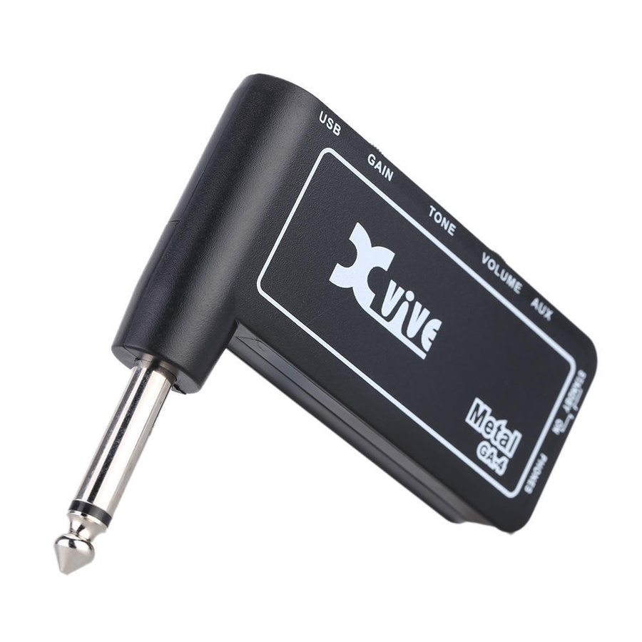 Xvive GA4 Mini E-Gitarrenstecker Kopfhörerverstärker Metall tragbar wiederaufladbar Schwarz - Bild 2