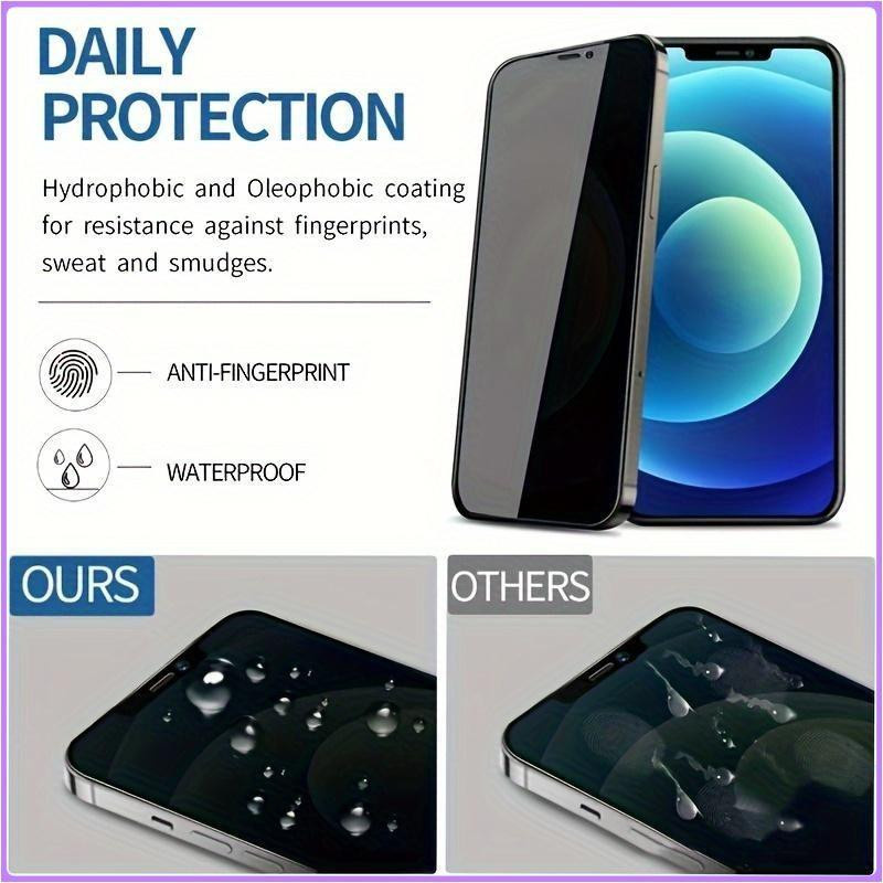 Minlai Sichtschutz Displayschutz Set für Redmi A3 und A3X, 3-5 Stück gehärtetes Glas mit Anti-Peep Funktion und Explosionsschutz, transparent - Bild 7