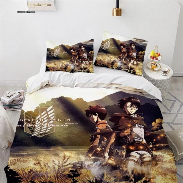 Attack on Titan Bettwäsche-Set mit 3D-Druck, Motiv Titan, bunt, 2-teilig, B/H: 135 x 200 cm - Bild 1