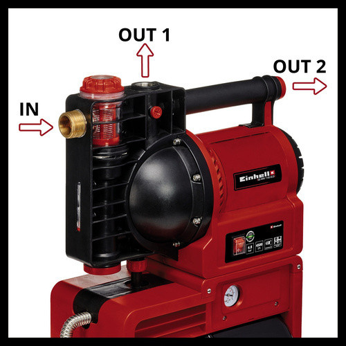 Einhell Hauswasserwerk GE-WW 1145 ECO Booster in Rot und Schwarz - Bild 4