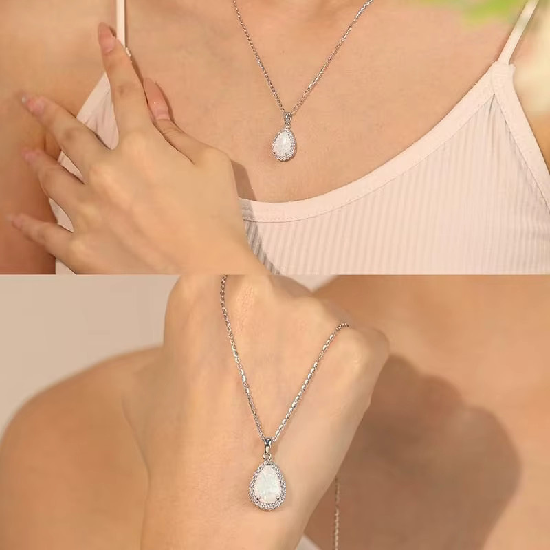 Huitan Halskette mit Opal Anhänger, Silber, Damen - Bild 2