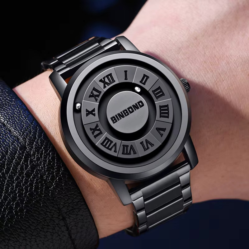BINBOND Armbanduhr Quarz, Edelstahl, Schwarz, Herren - Bild 4