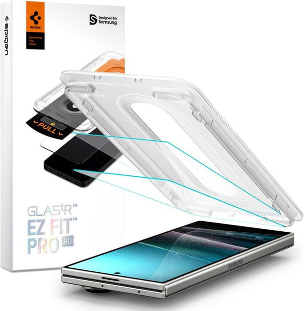 Spigen GlastR EZ FIT Pro HD Schutzfolie für Samsung Galaxy Z Fold7 F966, gehärtetes Glas, transparent, 2 Stück - Bild 1