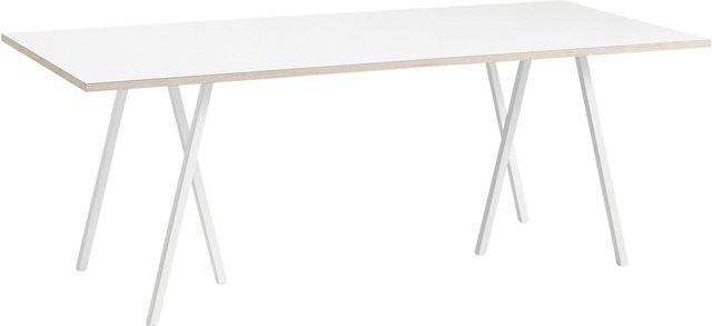 HAY Loop Stand Table in Weiß mit Esche und Linoleum für Büro oder Esszimmer - Bild 1