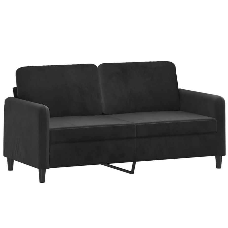 vidaXL 2-Sitzer-Sofa in Schwarz aus Samt mit Metallrahmen für dein Wohnzimmer - Bild 2