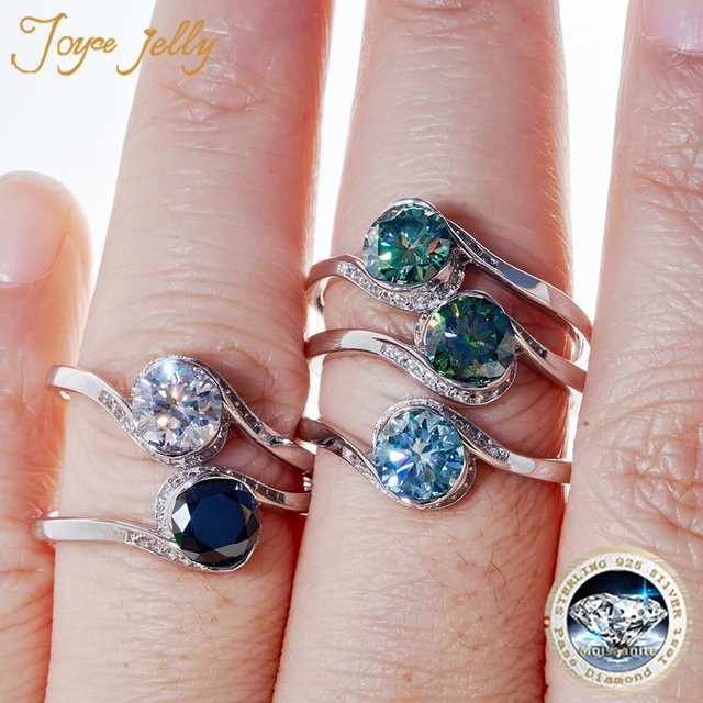 JoyceJelly Ring, 925 Silber, Moissanit, Damen - Bild 1