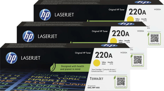 HP 220A LaserJet Toner Gelb im 3er-Pack für HP Color LaserJet Pro 4302 - Bild 1