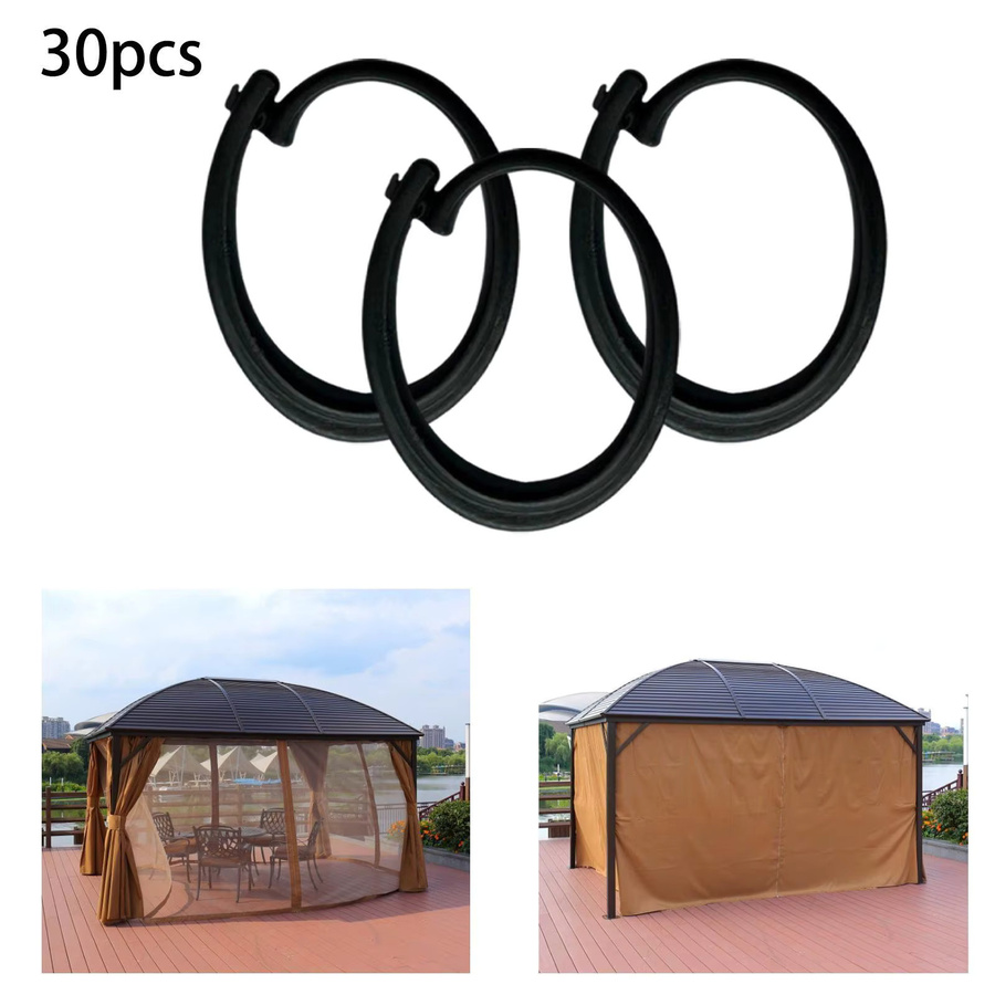 30 Stück homyl Pavillon-Vorhanghaken in Schwarz für Garten, Baldachin und Mesh-Bildschirme - Bild 3